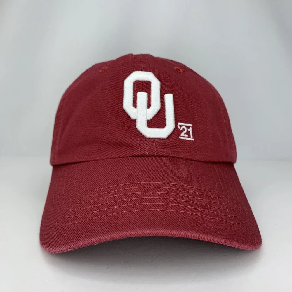 Oklahoma Sooners OU '21 Crimson Hat Adjustable Strapback Baseball Cap Outdoor